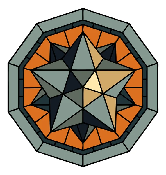 Ancient geometric decor element — Stock Vector