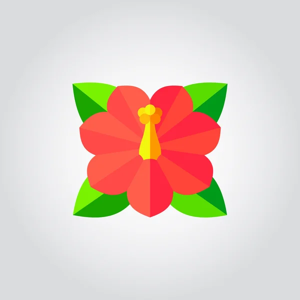 Hibiscus, icono de la flor tropical — Archivo Imágenes Vectoriales