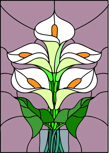 Ramo de flores de lirio de Calla — Vector de stock