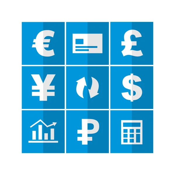 World's currency, money icons — Stock Vector