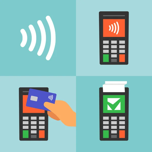Zahlung mit Kreditkartensymbolen — Stockvektor