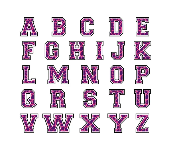 Retro alphabet with leopard pattern — Stock Vector