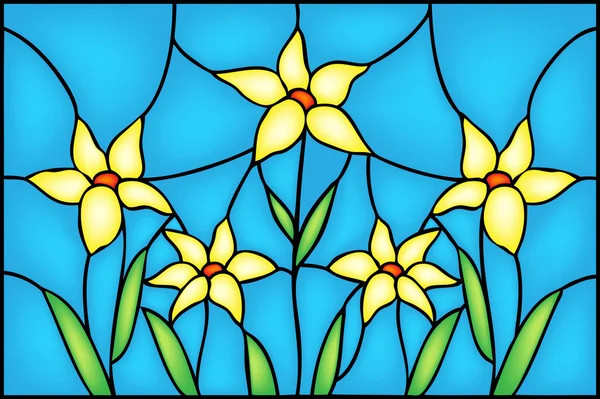 Decoratieve Narcissus, narcissen bloemen — Stockvector