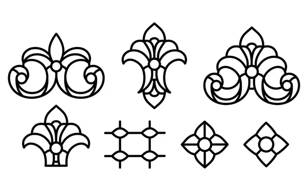 Conjunto de elementos decorativos de flores Ilustración De Stock