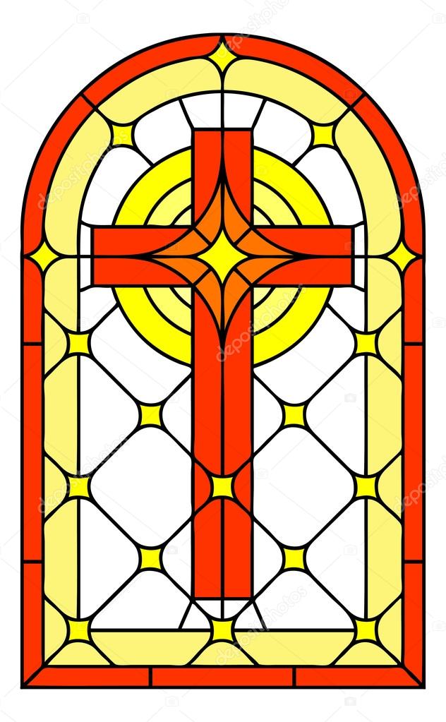 Window, stained glass cross