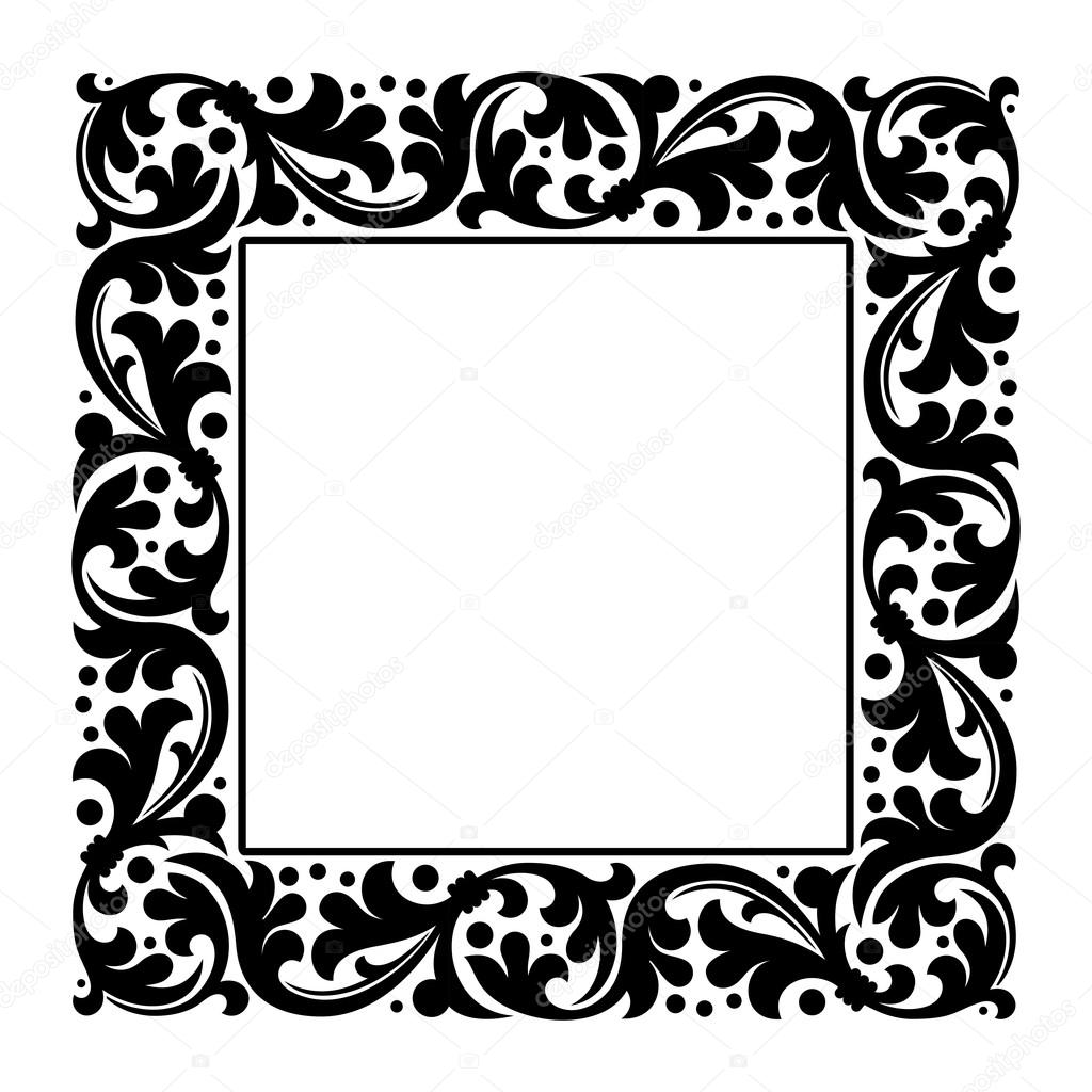 floral square abstract frame