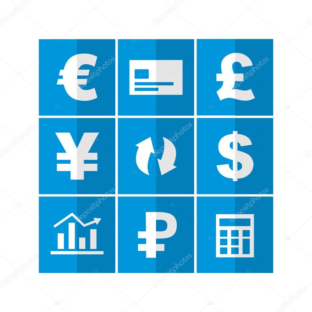 World's currency, money icons