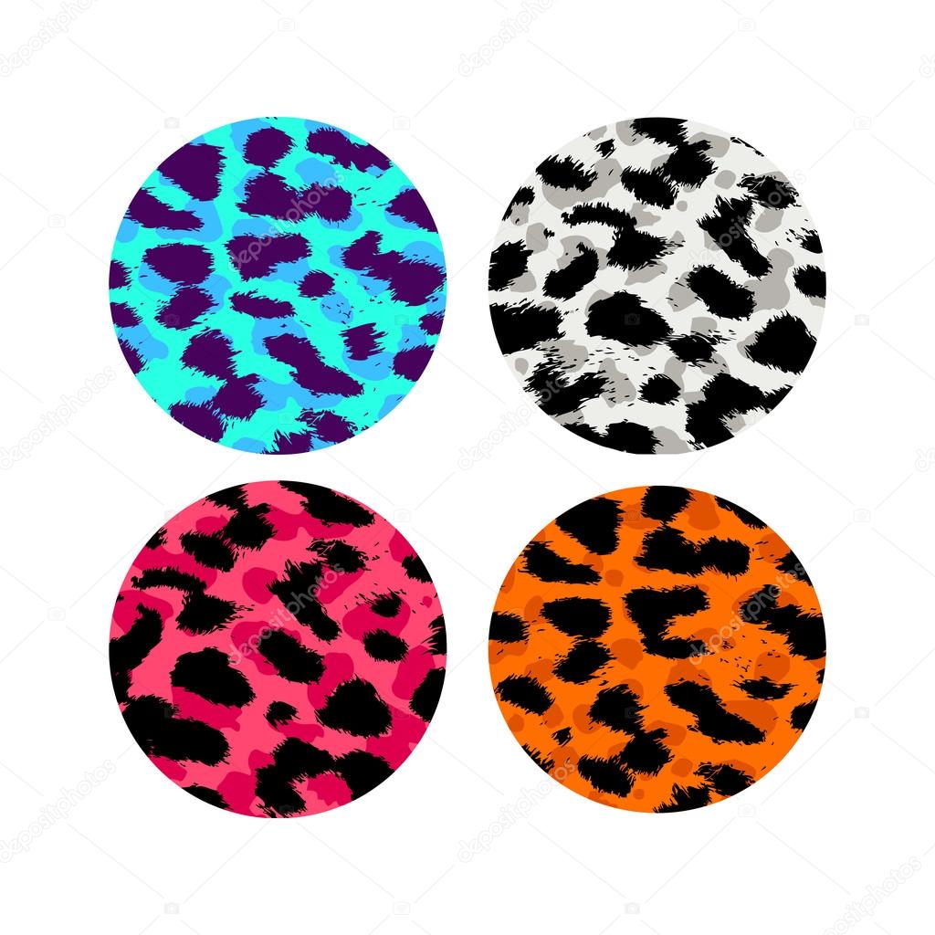 Leopard, cheetah skin seamless patterns