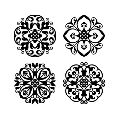 Soyut çiçek, tasarım öğesi kümesi