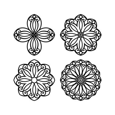 Soyut çiçek tasarım öğeleri