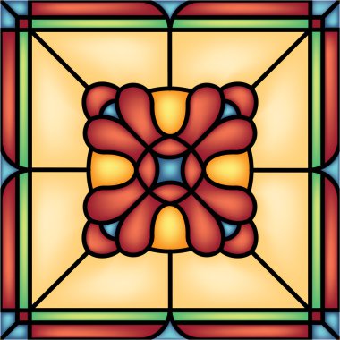 Çerçeve içinde soyut geometrik çiçek