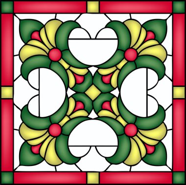 Çerçeve içinde soyut geometrik çiçek