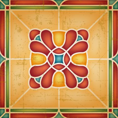 Çerçeve içinde soyut geometrik çiçek