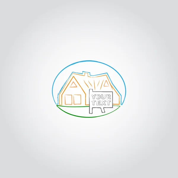 Inmobiliaria, Casa Icono — Vector de stock