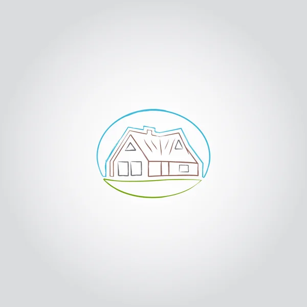 Inmobiliaria, Casa Icono — Vector de stock