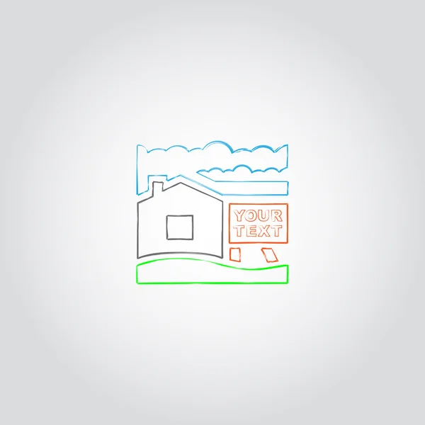 Inmobiliaria, Casa Icono — Vector de stock