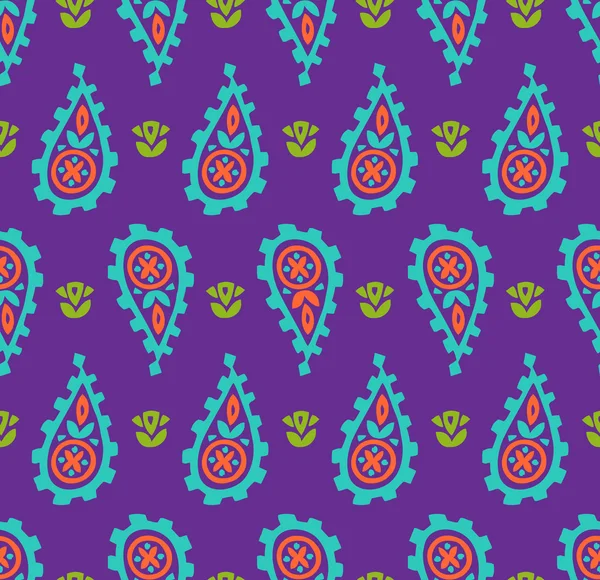 Indio patrón floral abstracto — Vector de stock