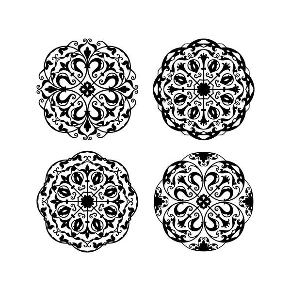 抽象的な花のデザイン要素セット — ストックベクタ