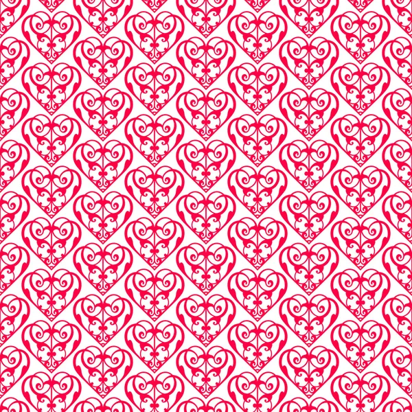 Hearts abstract seamless ornament pattern — Stock Vector