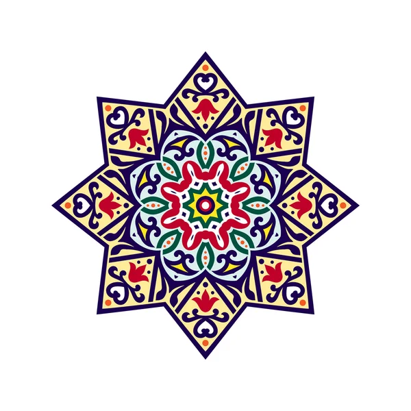 Ornamento floral abstrato, forma redonda — Vetor de Stock