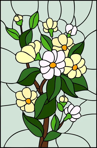 Sakura bloesem floral samenstelling — Stockvector