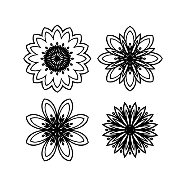 Elementos de diseño de flores abstractas — Vector de stock