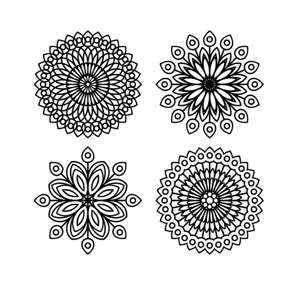Fleurs abstraites éléments de conception — Image vectorielle