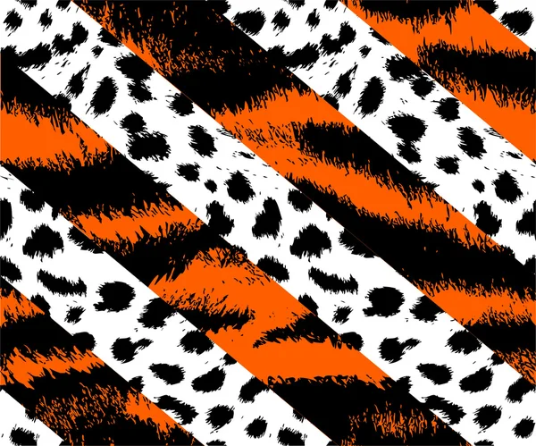 Leoparden-, Geparden- und Tigerfell-Muster — Stockvektor