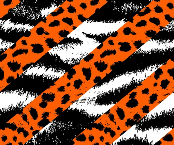 Tijger, luipaard en cheetah huid patroon — Stockvector
