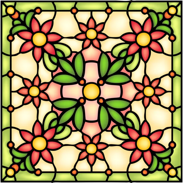 Floral abstract symmetric composition — Stock Vector
