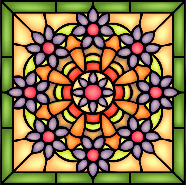 Floral abstract symmetric composition — Stock Vector