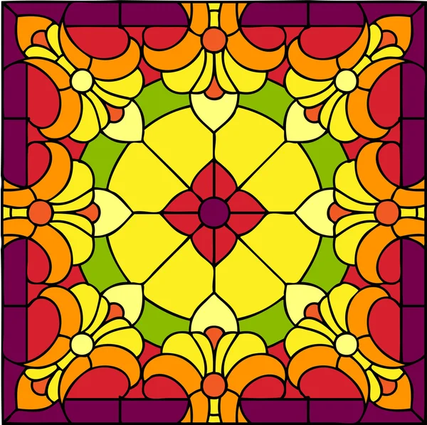 Quadrado floral ornamento fundo — Vetor de Stock