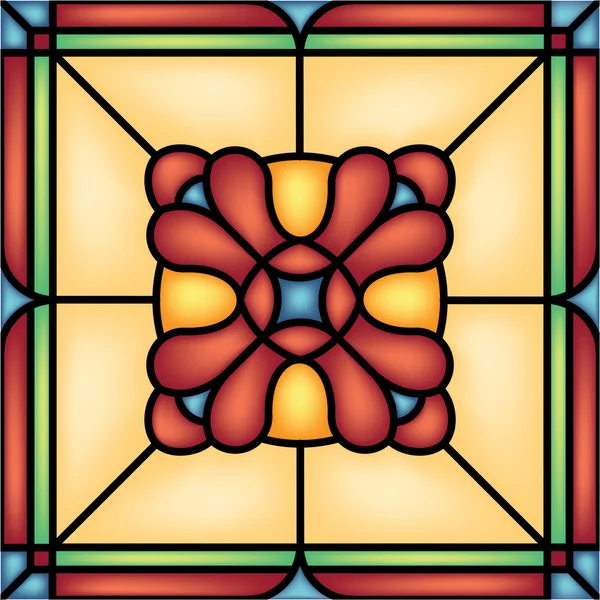 Abstracte geometrische bloem in frame — Stockvector