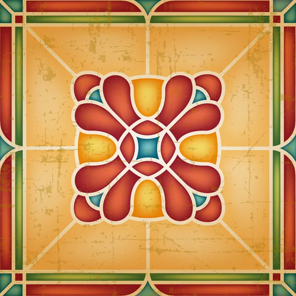 Flor geométrica abstrata no quadro — Vetor de Stock