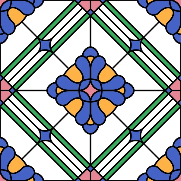 Flor geométrica abstracta en marco — Vector de stock