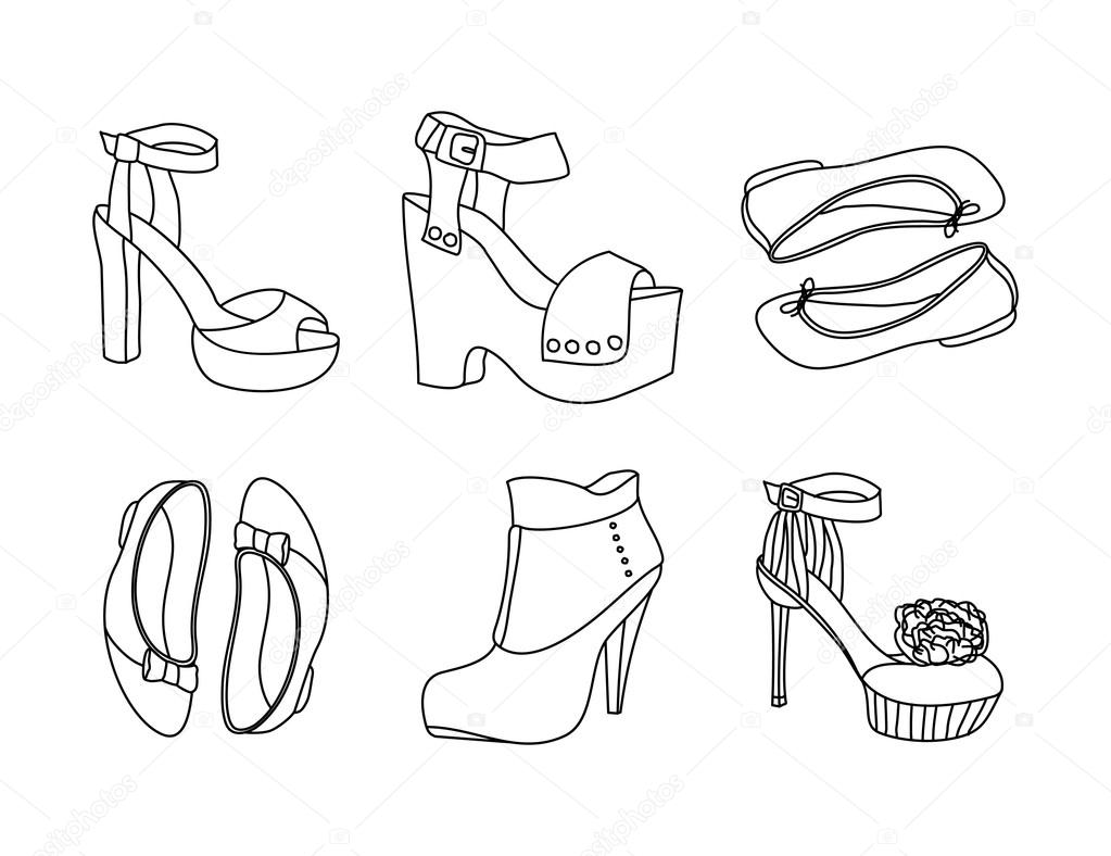 ladies shoes sketch