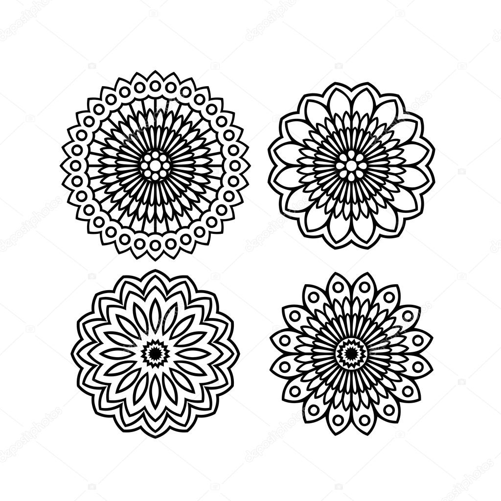 Abstract flowers design elements