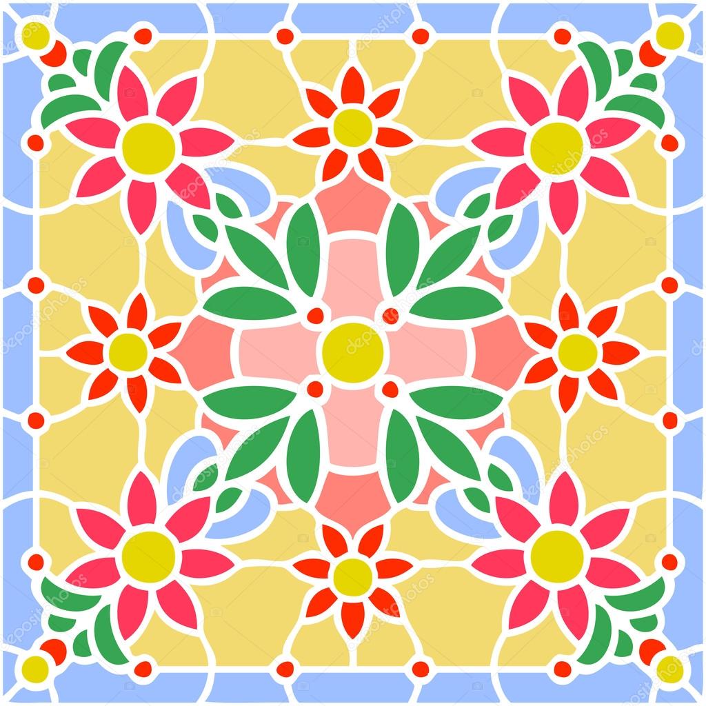 floral abstract symmetric composition