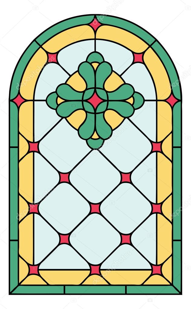 cross in church window glass