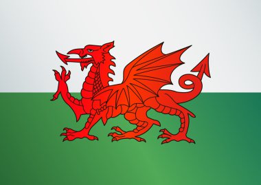 Flag of Wales with dragon clipart