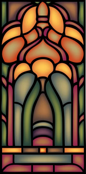 Composition florale abstraite en vitrail — Image vectorielle
