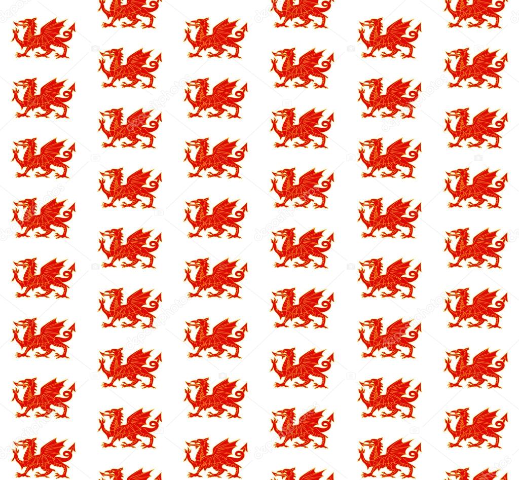 Welsh red dragon pattern