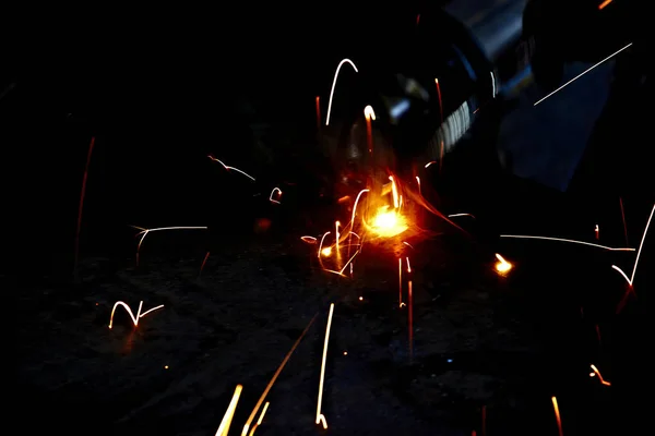 Beautiful Sparks Welding Workshop — Stock Photo, Image