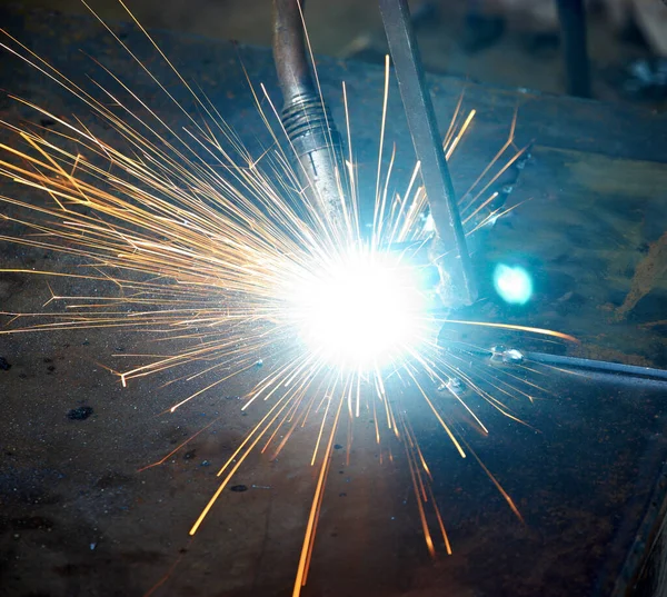 beautiful sparks from welding for background