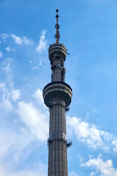 Almaty Kazakhstan May 2021 Bottom View Tower Blue Sky Clouds — Stock Photo, Image