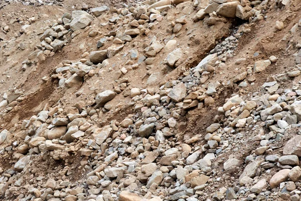 Rocas Guijarros Arena Del Fondo Río Montaña Extracción Piedras Arena —  Fotos de Stock