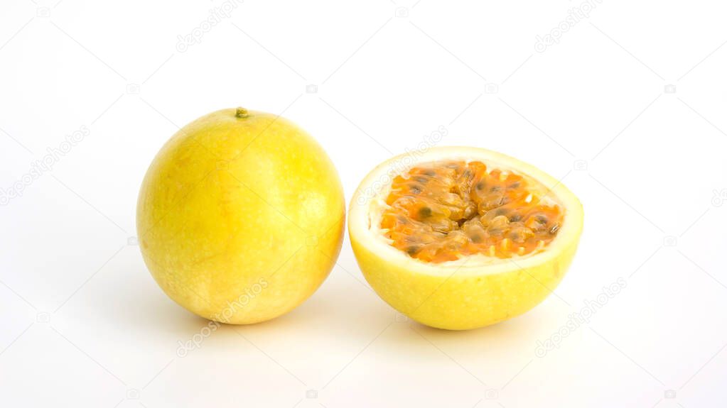 passion fruit on a white background.