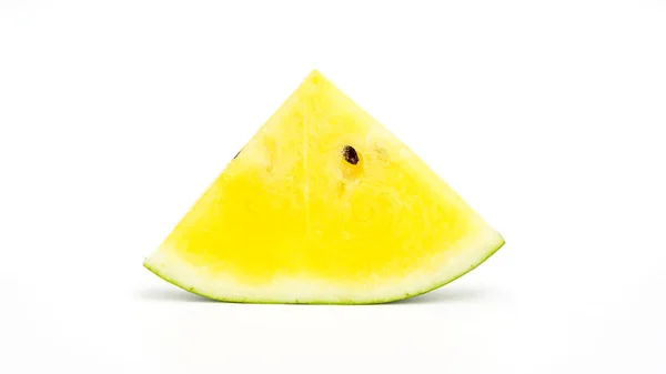 Gelbe Wassermelone Auf Weißem Hintergrund — Stockfoto