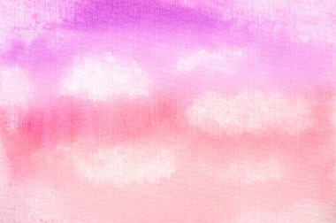 Arkaplan için pembe yumuşak bulut suluboya.