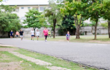 Stadyumda koşu insanlar bulanıklık